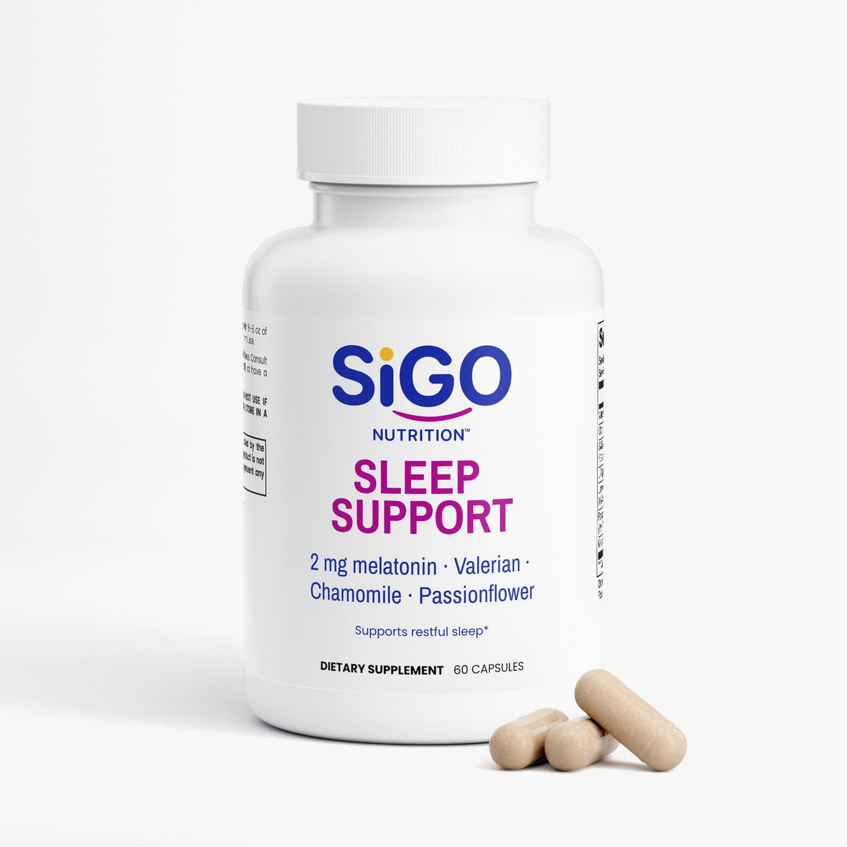 Sleep Support — 2 mg Melatonin, Valerian & Chamomile | 60 Capsules