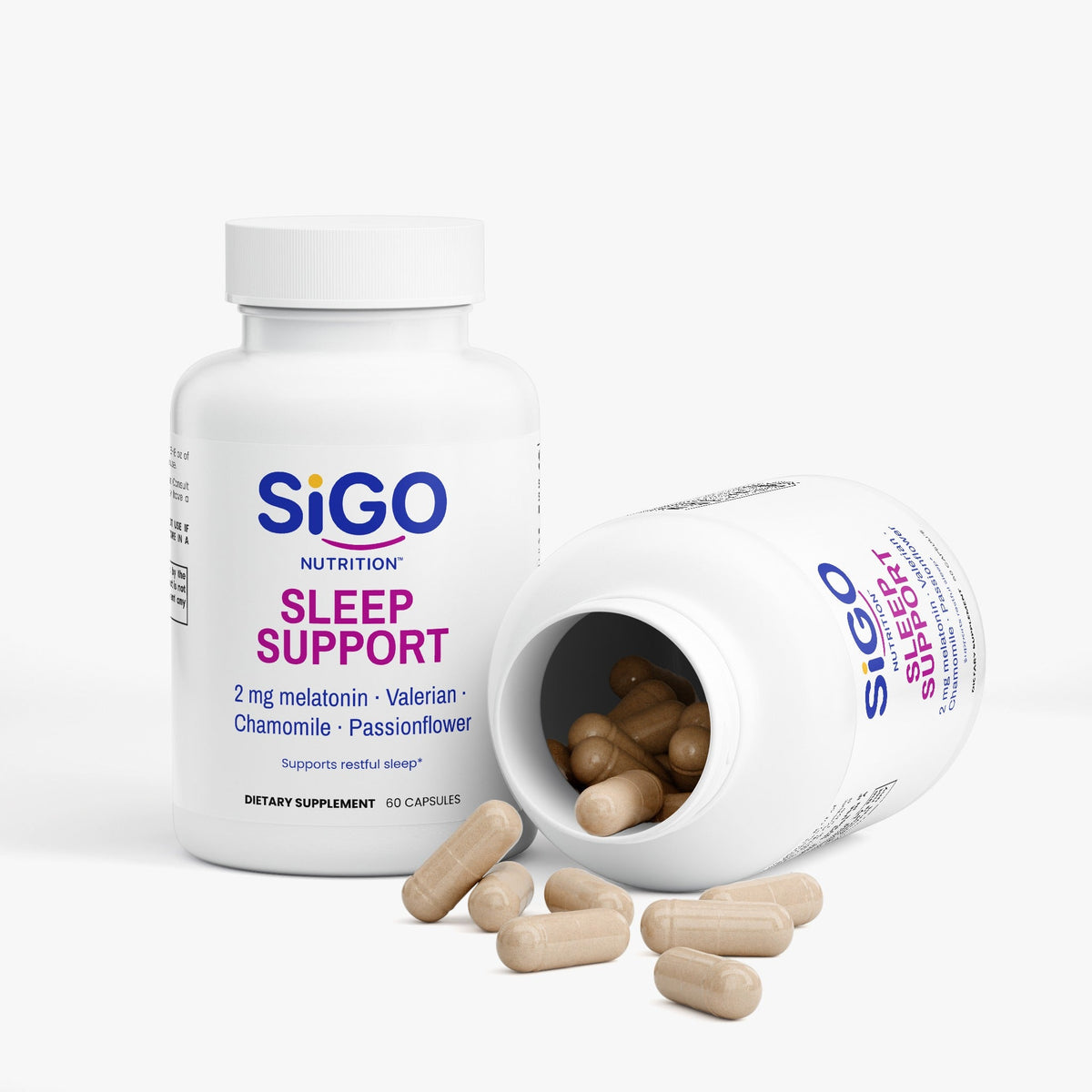 Sleep Support — 2 mg Melatonin, Valerian & Chamomile | 60 Capsules