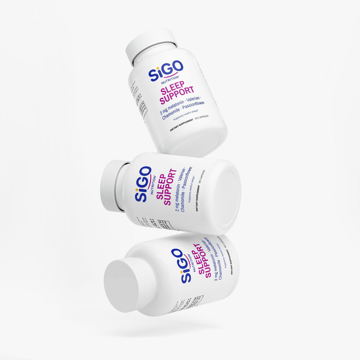 Sleep Support — 2 mg Melatonin, Valerian & Chamomile | 60 Capsules