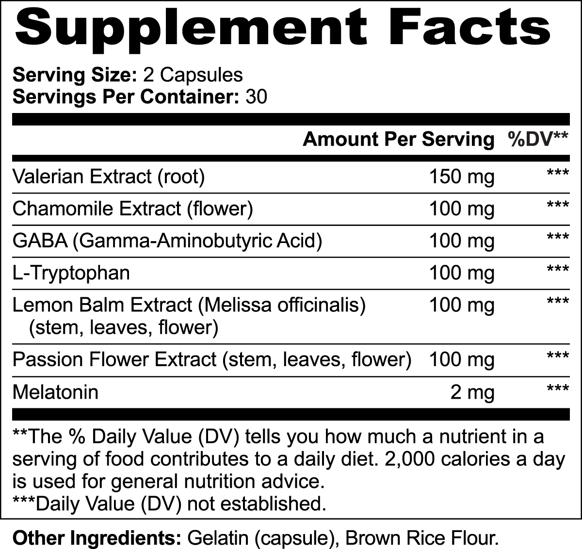 Sleep Support — 2 mg Melatonin, Valerian & Chamomile | 60 Capsules