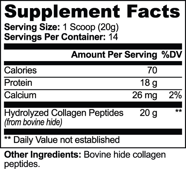Hydrolyzed Collagen Peptides — Unflavored, 20 g per Scoop | 14 Servings