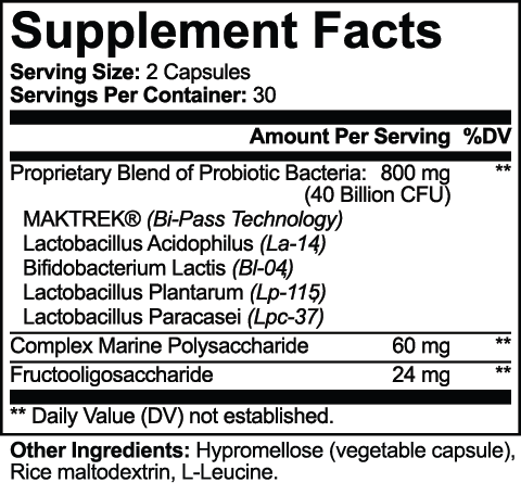 Probiotic 40 Billion CFU — 4 Strains, Delayed Release | 60 Capsules