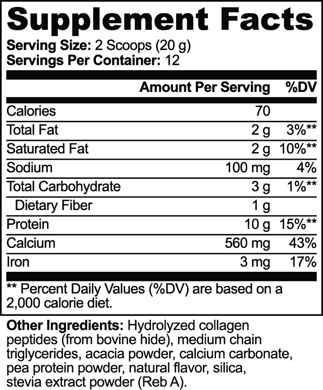 Collagen Creamer — Grass-Fed Collagen + MCT, Vanilla | 12 Servings