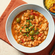 Chicken & White Bean Soup with Olives & Pepitas