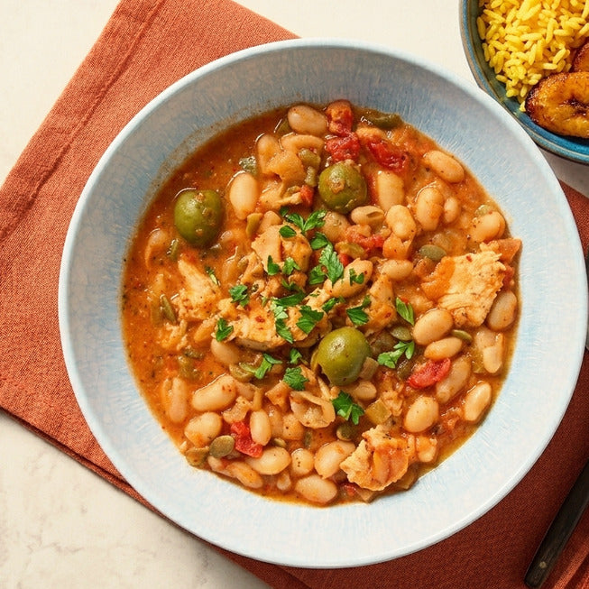 Chicken & White Bean Soup with Olives & Pepitas