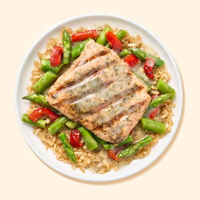 Creamy Dill Salmon with Asparagus