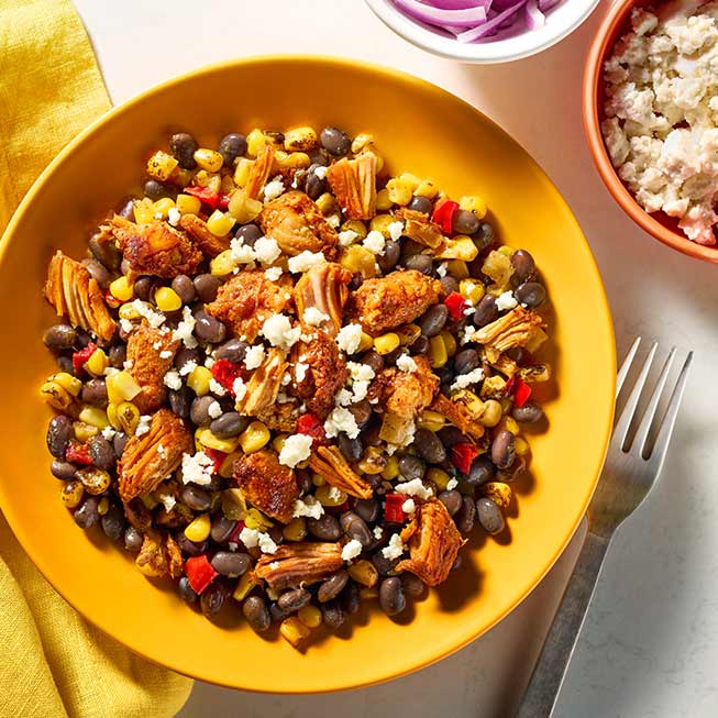 Pulled Pork with Black Bean & Corn Medley