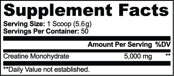 Creatine Monohydrate — 5 g, Unflavored | 50 Servings