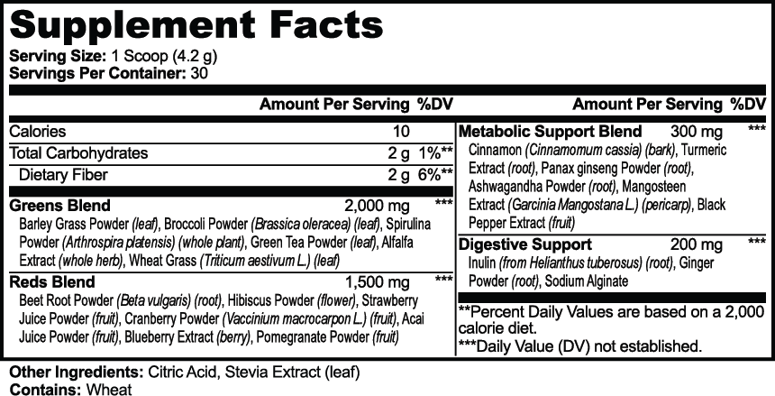 Greens Superfood — Greens + Reds Powder | 30 Servings