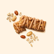 Wellina Peanut Butter Oat Bar, a chewy peanut butter oat bar, shown unwrapped beside its wrapper